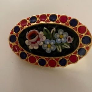 Vintage Floral Mosaic Brooch